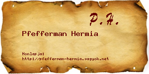Pfefferman Hermia névjegykártya
